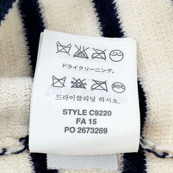 J Crew Striped Faux Leather Elbow Patches Swing Sweater Sz XXS - Picture 9 of 9